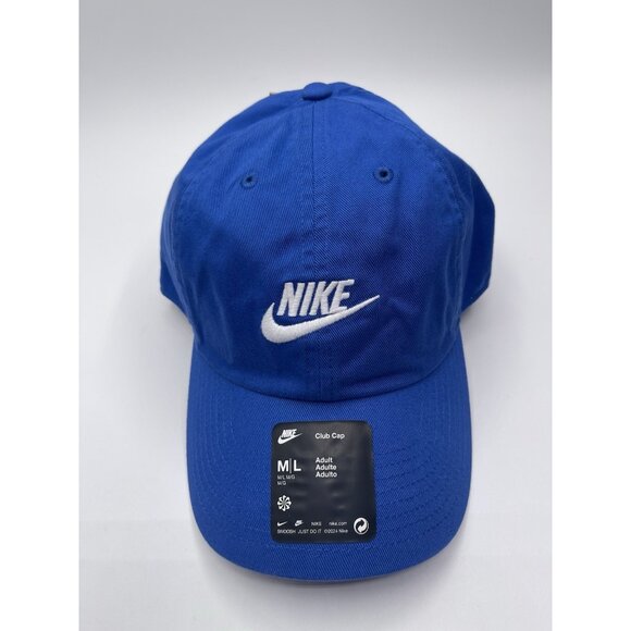 NIKE Hat Blue Size M/L Medium Large Embroidered Logo Baseball Cap Mens Womens - Picture 1 of 8